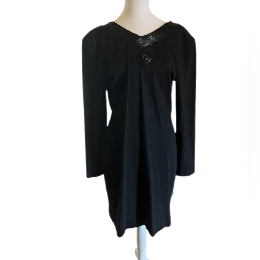 Vintage Y2K 90s Outlander Black Beaded Backless Dress Women’s medium
